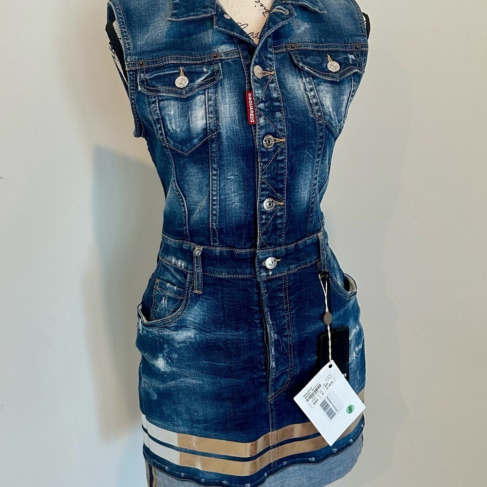 DSQUARED2 Blue Denim Midi Dress
